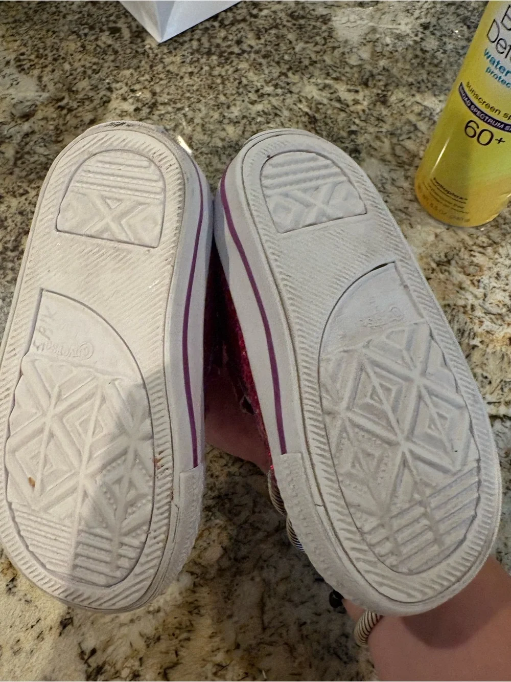 EUC Converse Kids Glitter Magenta Velcro Low-Top Sneakers